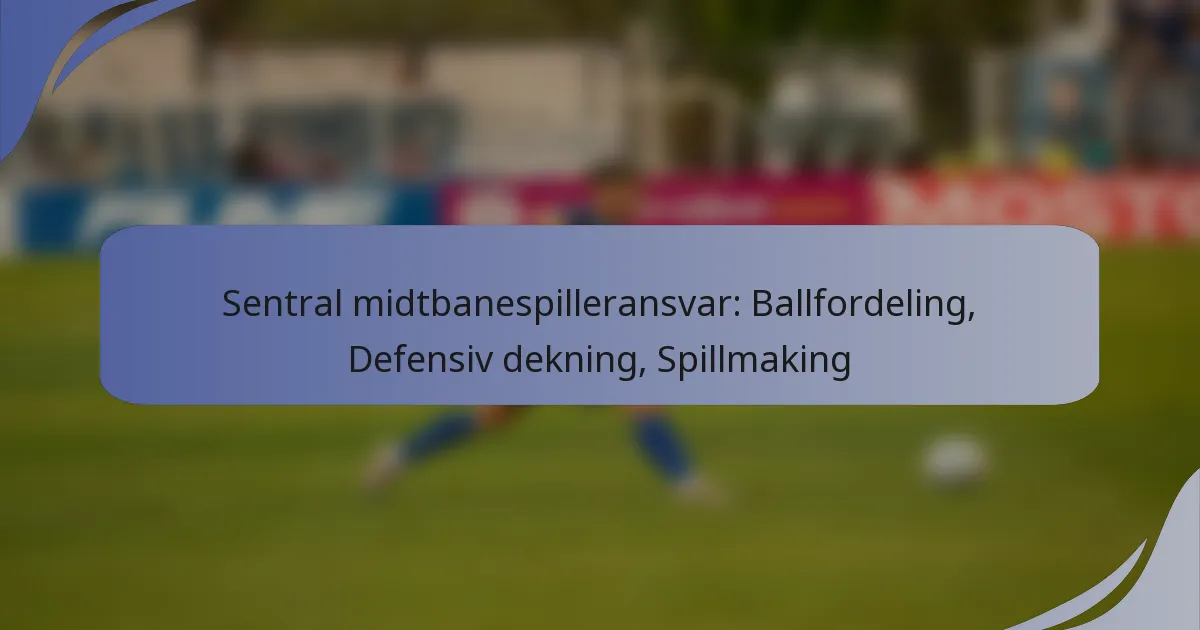 Sentral midtbanespilleransvar: Ballfordeling, Defensiv dekning, Spillmaking